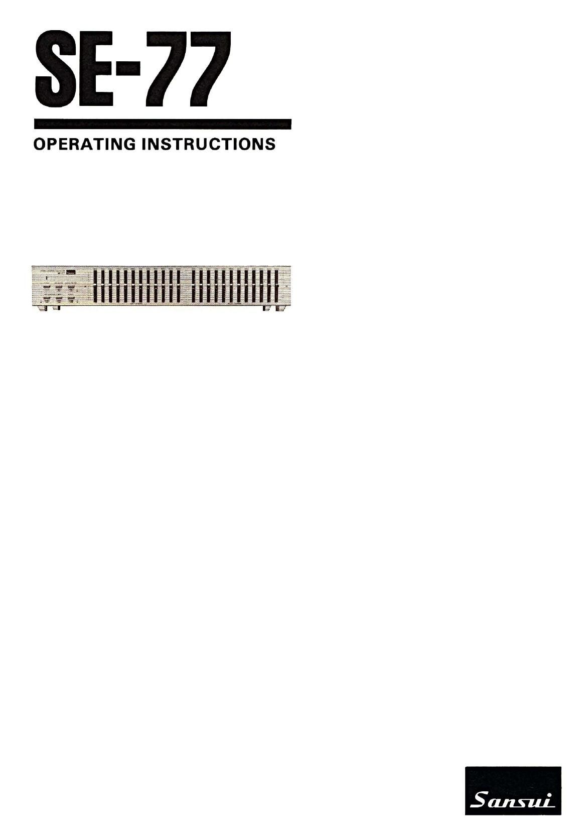 Sansui SE 77 Owners Manual