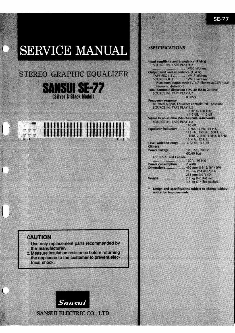Sansui SE 77 Service Manual
