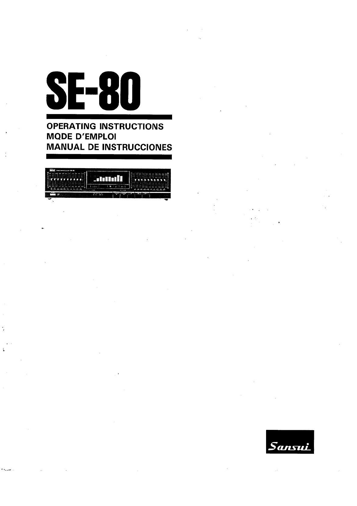 Sansui SE 80 Owners Manual