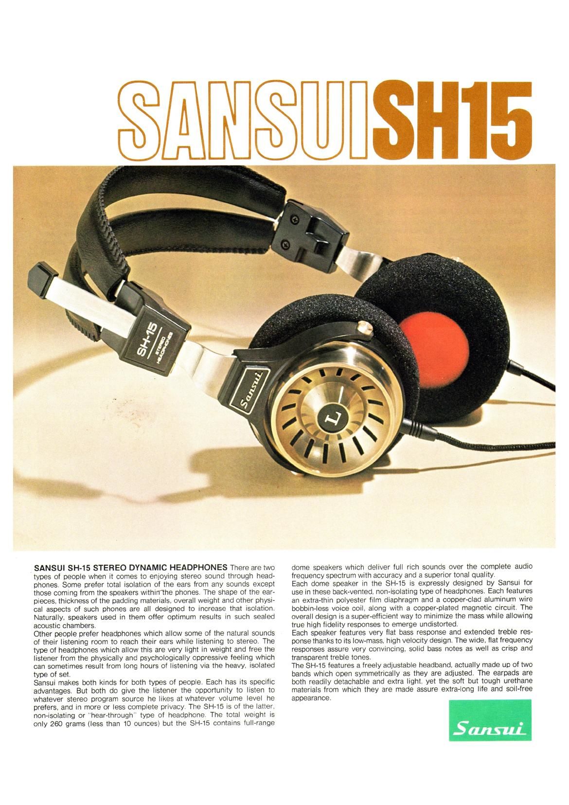 Sansui SH 15 Brochure