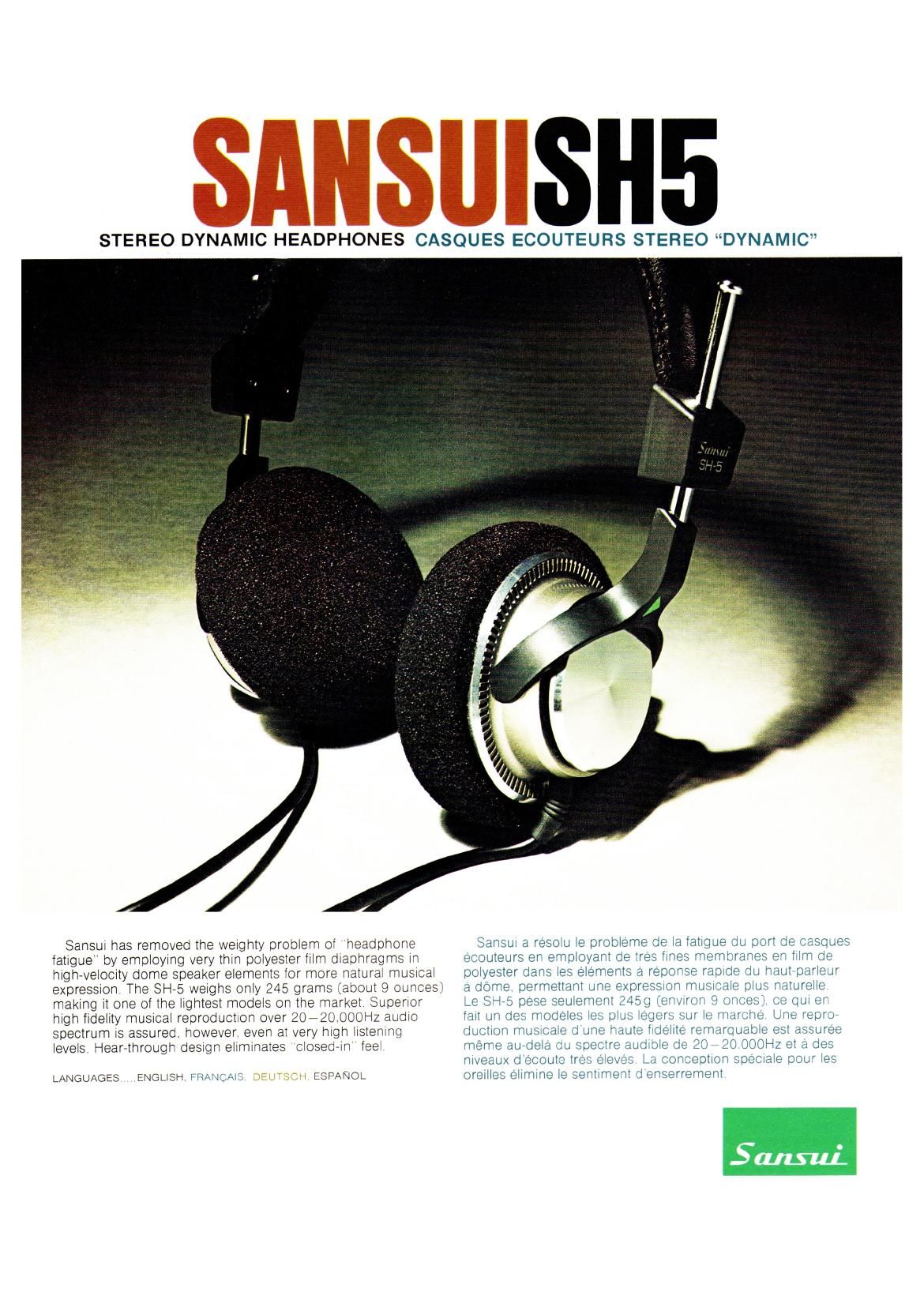 Sansui SH 5 Brochure