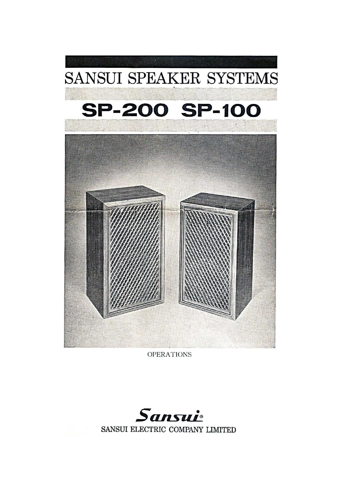 Sansui SP 100 Owners Manual