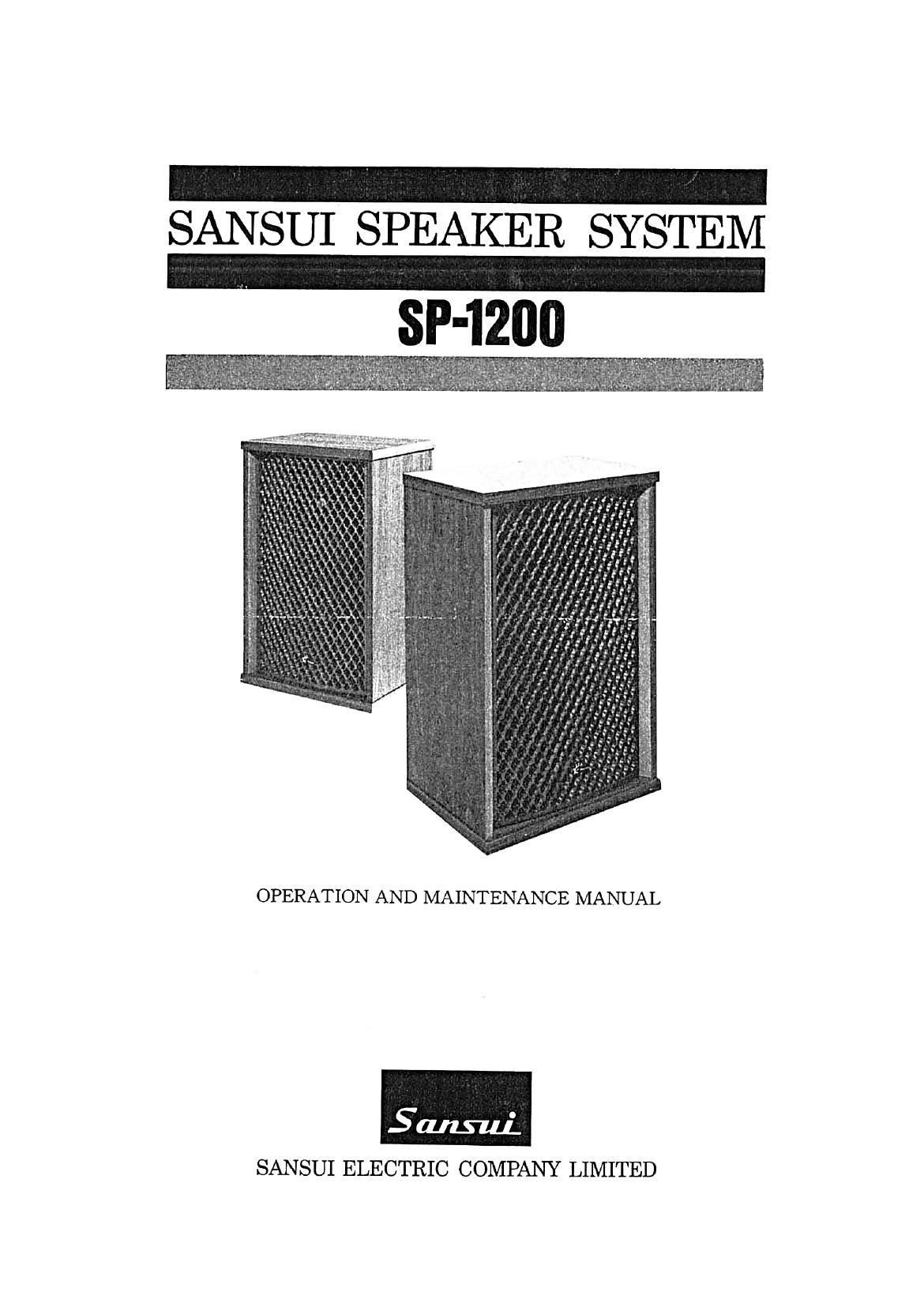 Sansui SP 1200 Owners Manual