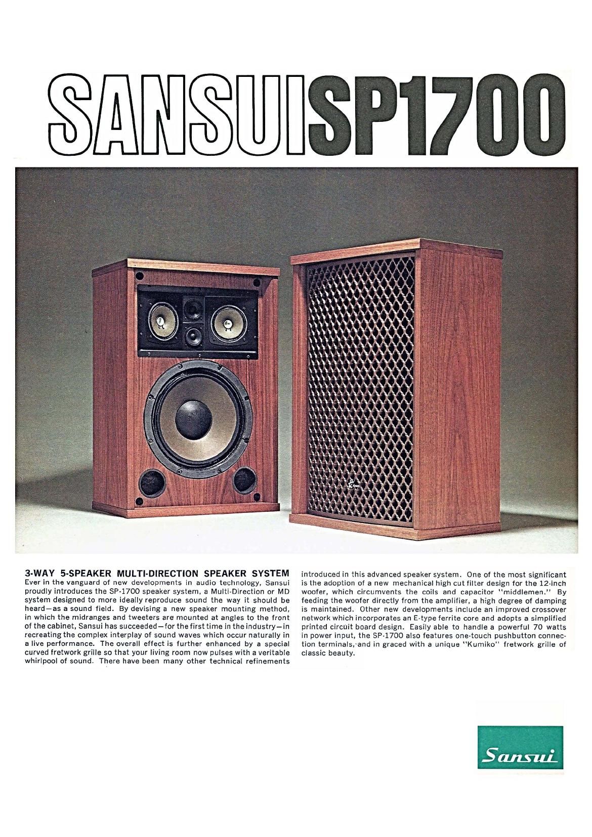Sansui SP 1700 Brochure