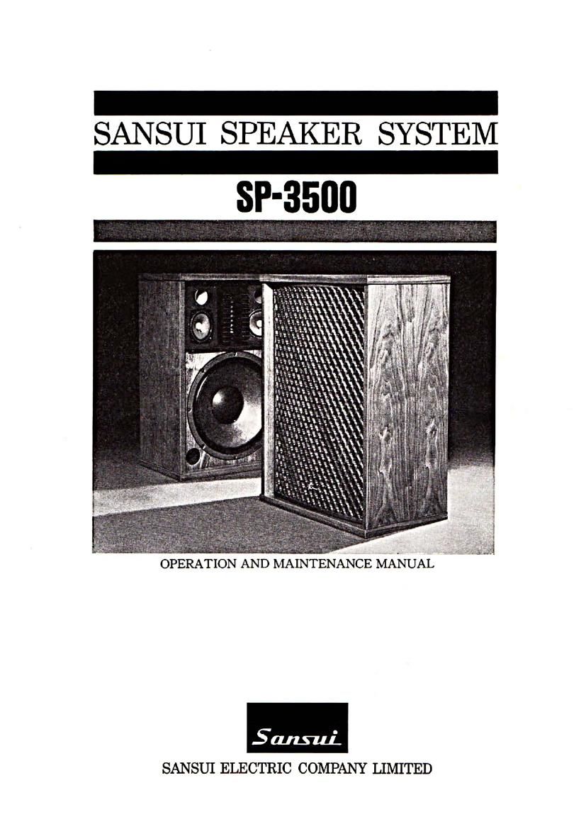 Sansui SP 3500 Owners Manual