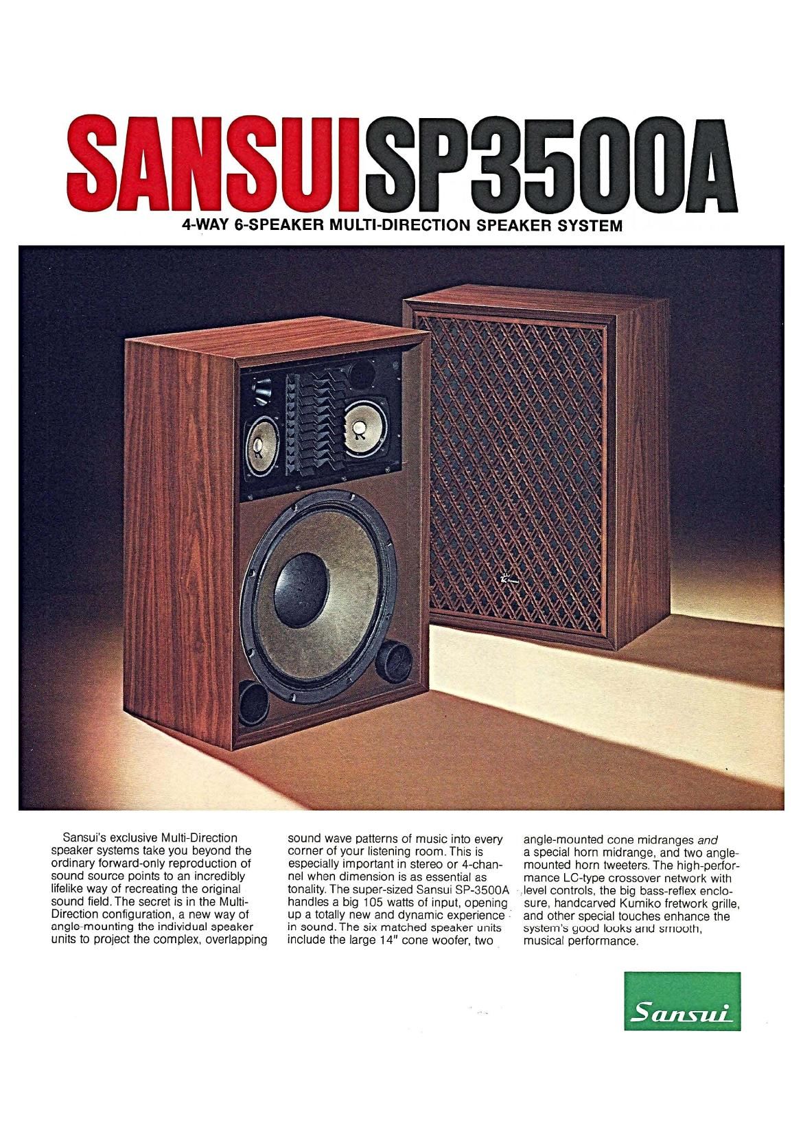 Sansui SP 3500A Brochure