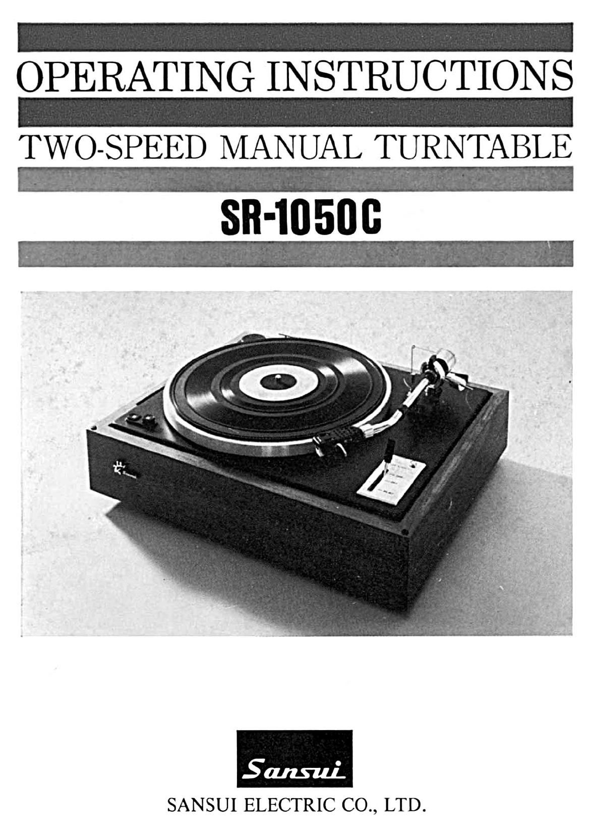Sansui SR 1050 C Owners Manual