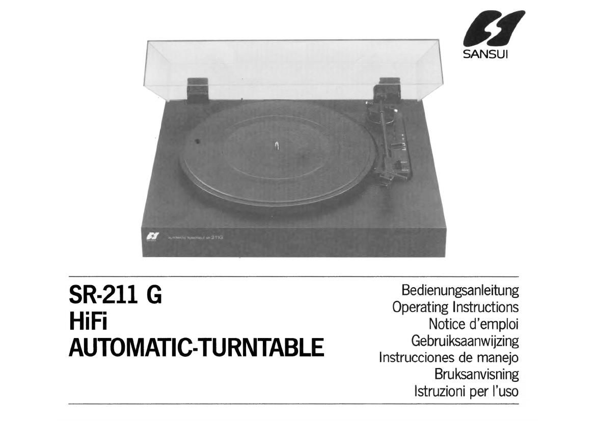 Sansui SR 211G Owners Manual