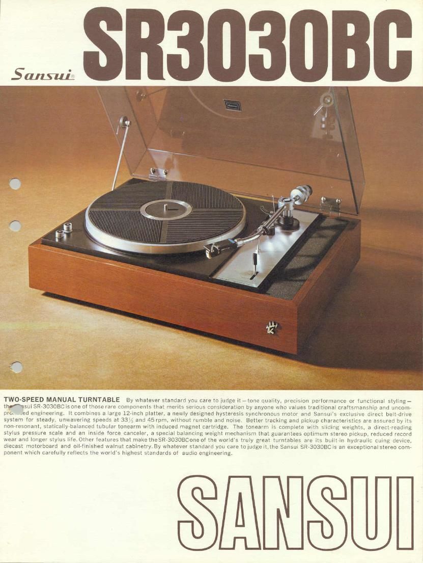 Sansui SR 3030 BC Brochure