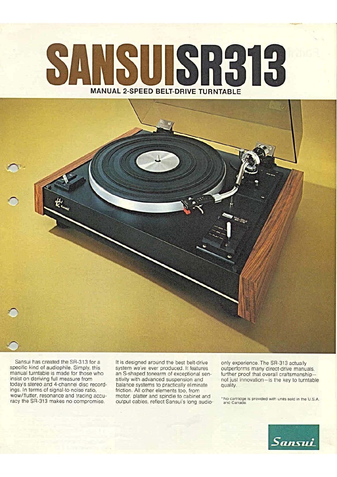 Sansui SR 313 Brochure