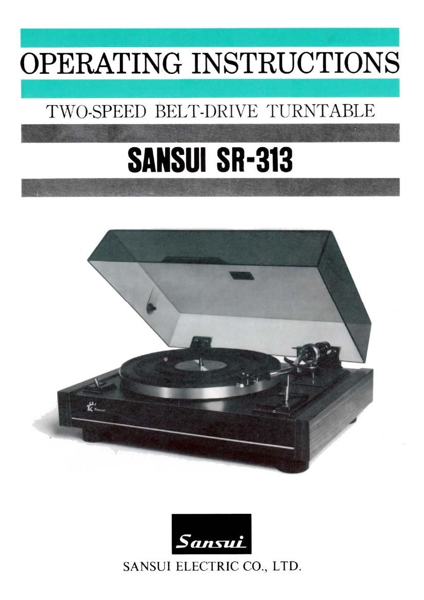 Sansui SR 313 Owners Manual