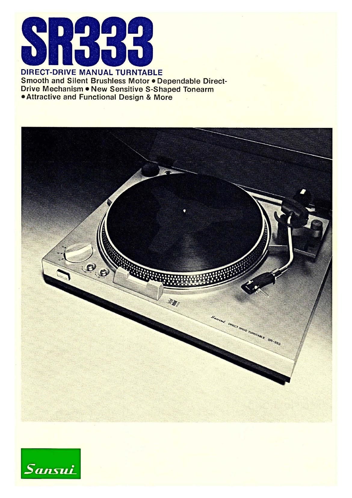 Sansui SR 333 Brochure