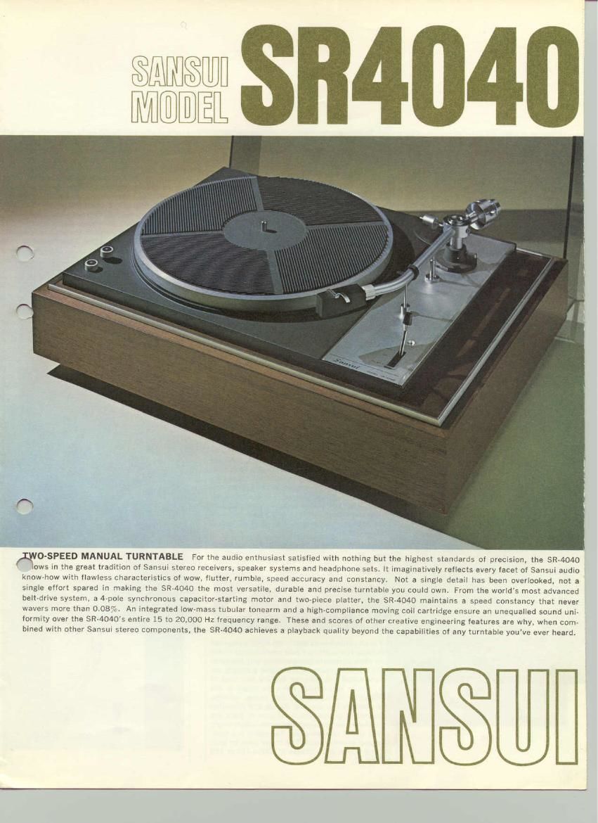 Sansui SR 4040 Brochure