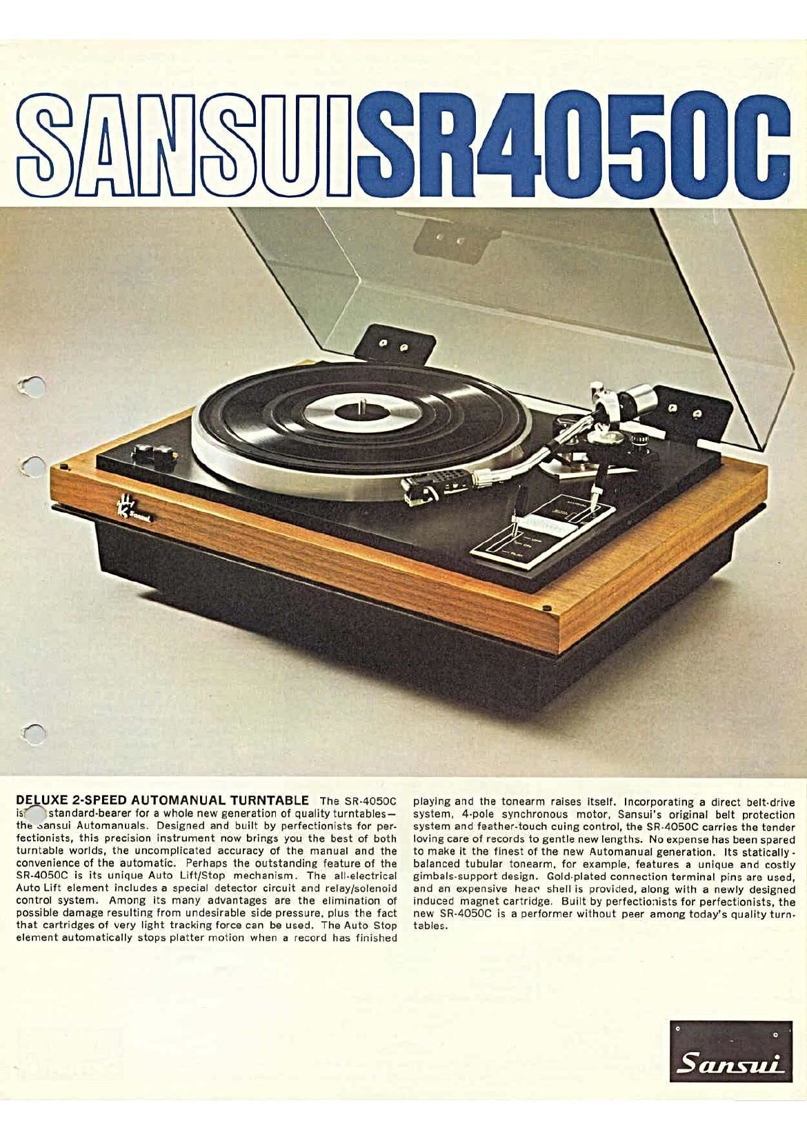 Sansui SR 4050 C Brochure