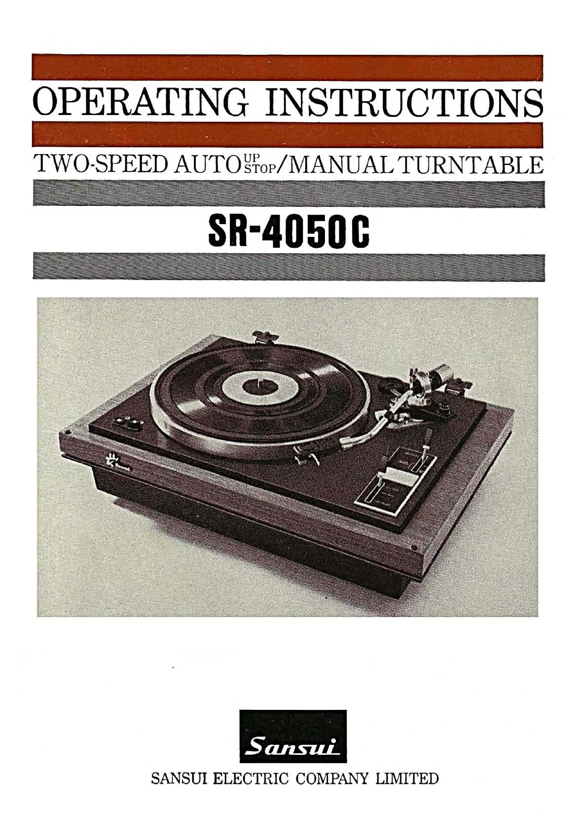 Sansui SR 4050 C Owners Manual