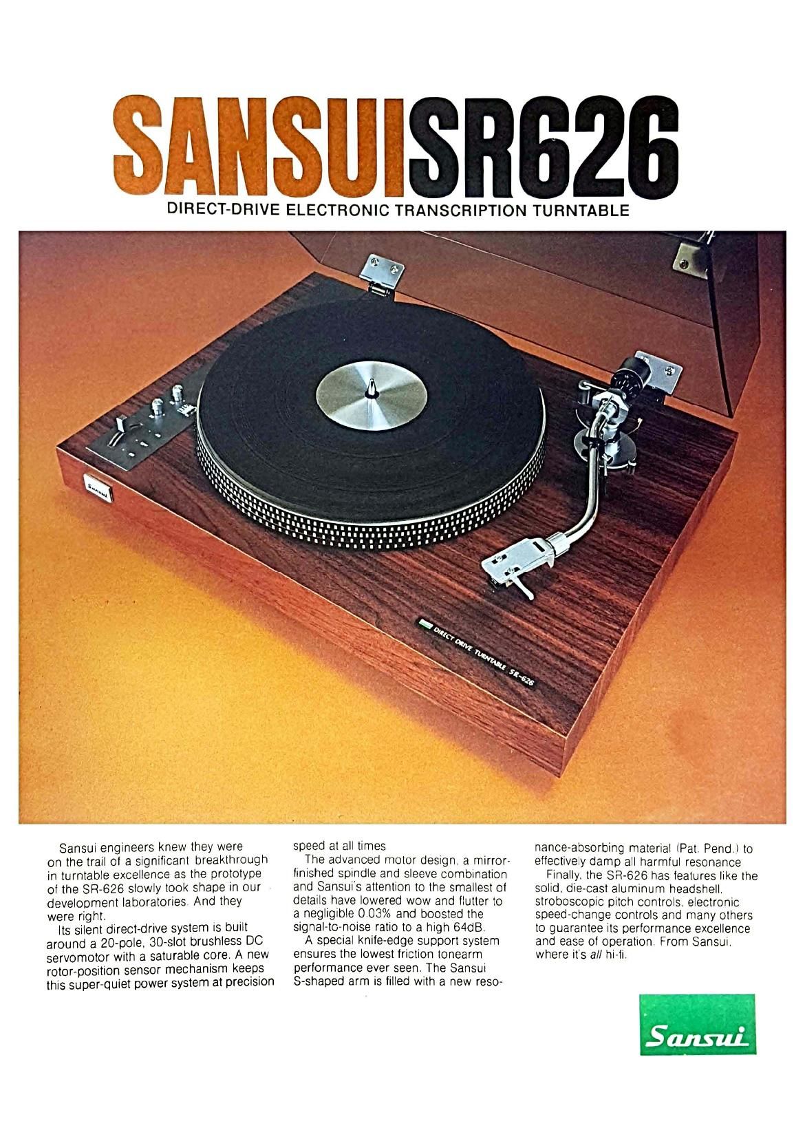 Sansui SR 626 Brochure