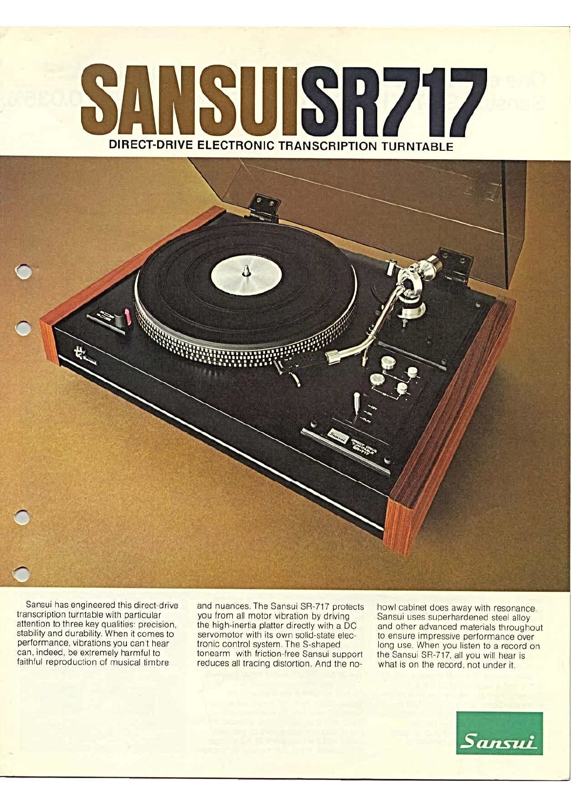 Sansui SR 717 Brochure