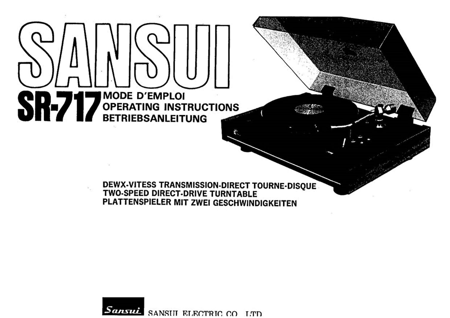 Sansui SR 717 Owners Manual