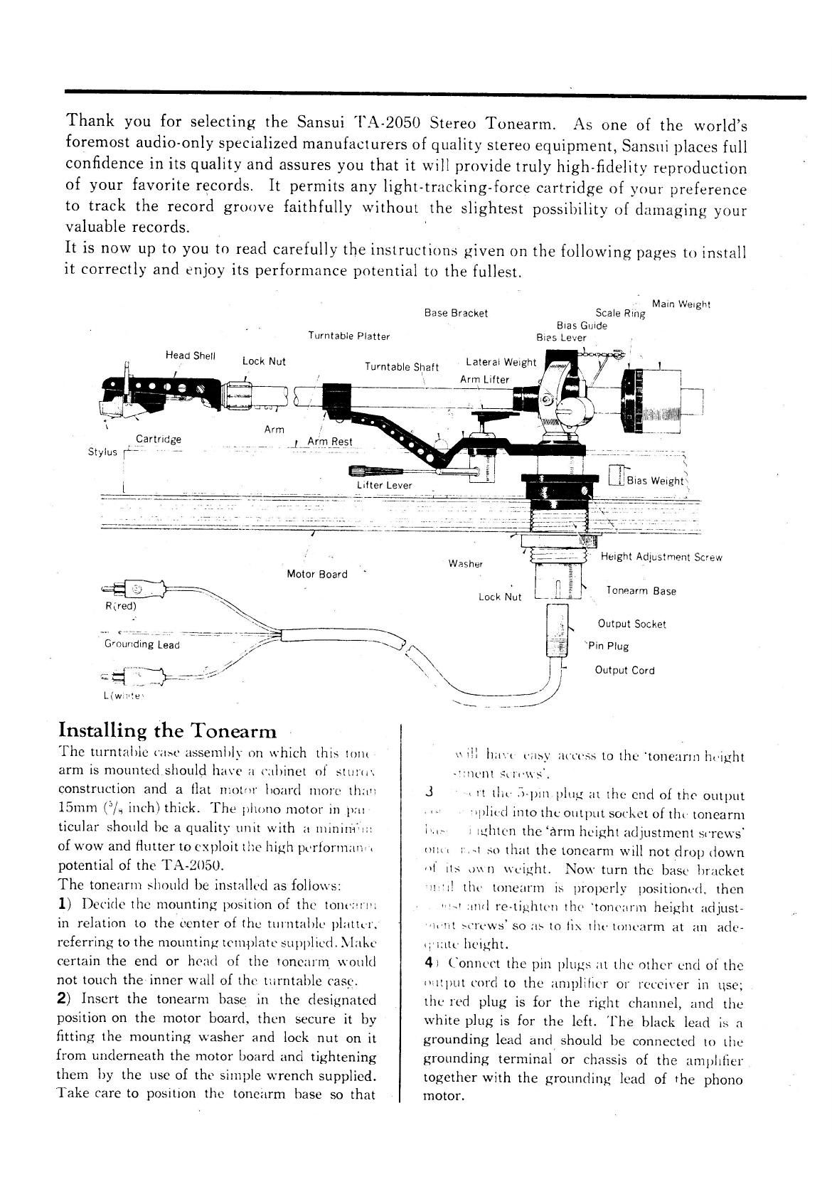 Sansui TA 2050 Owners Manual