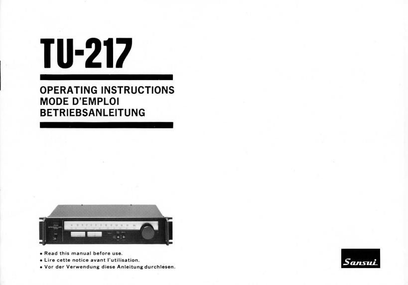 Sansui TU 217 Owners Manual