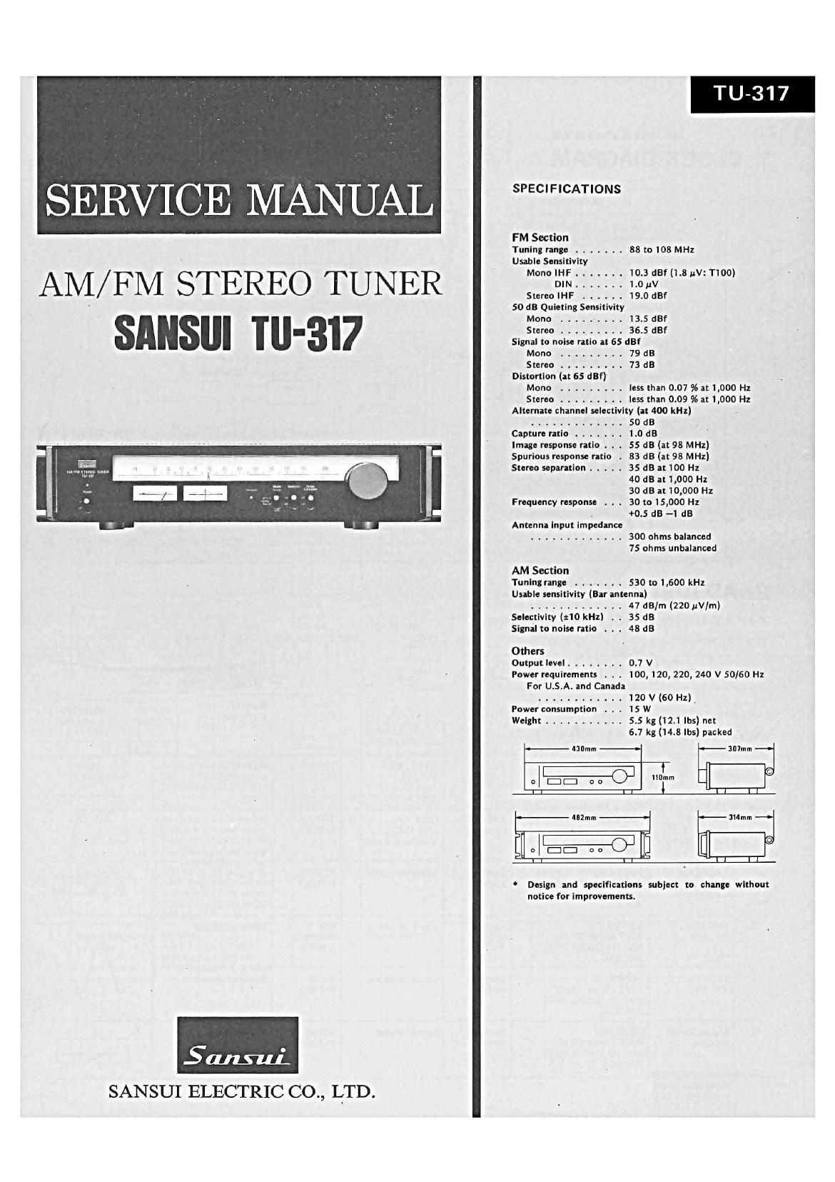 Sansui TU 317 Service Manual
