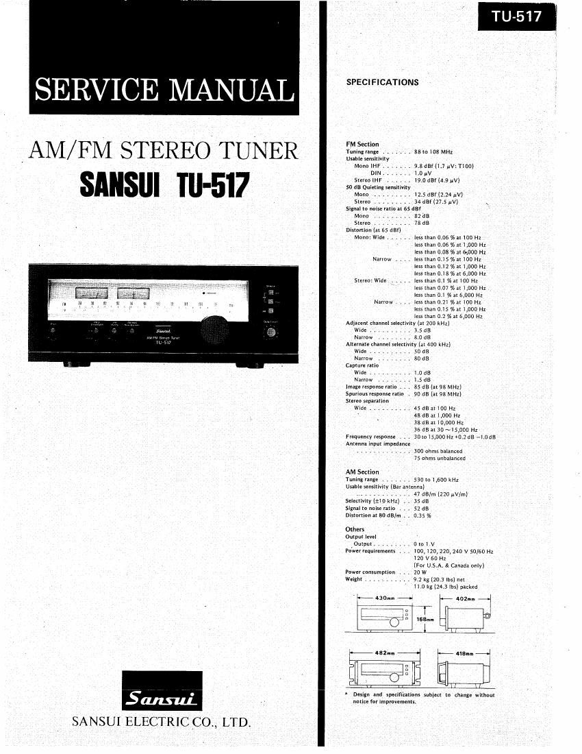 Sansui TU 517 Service Manual