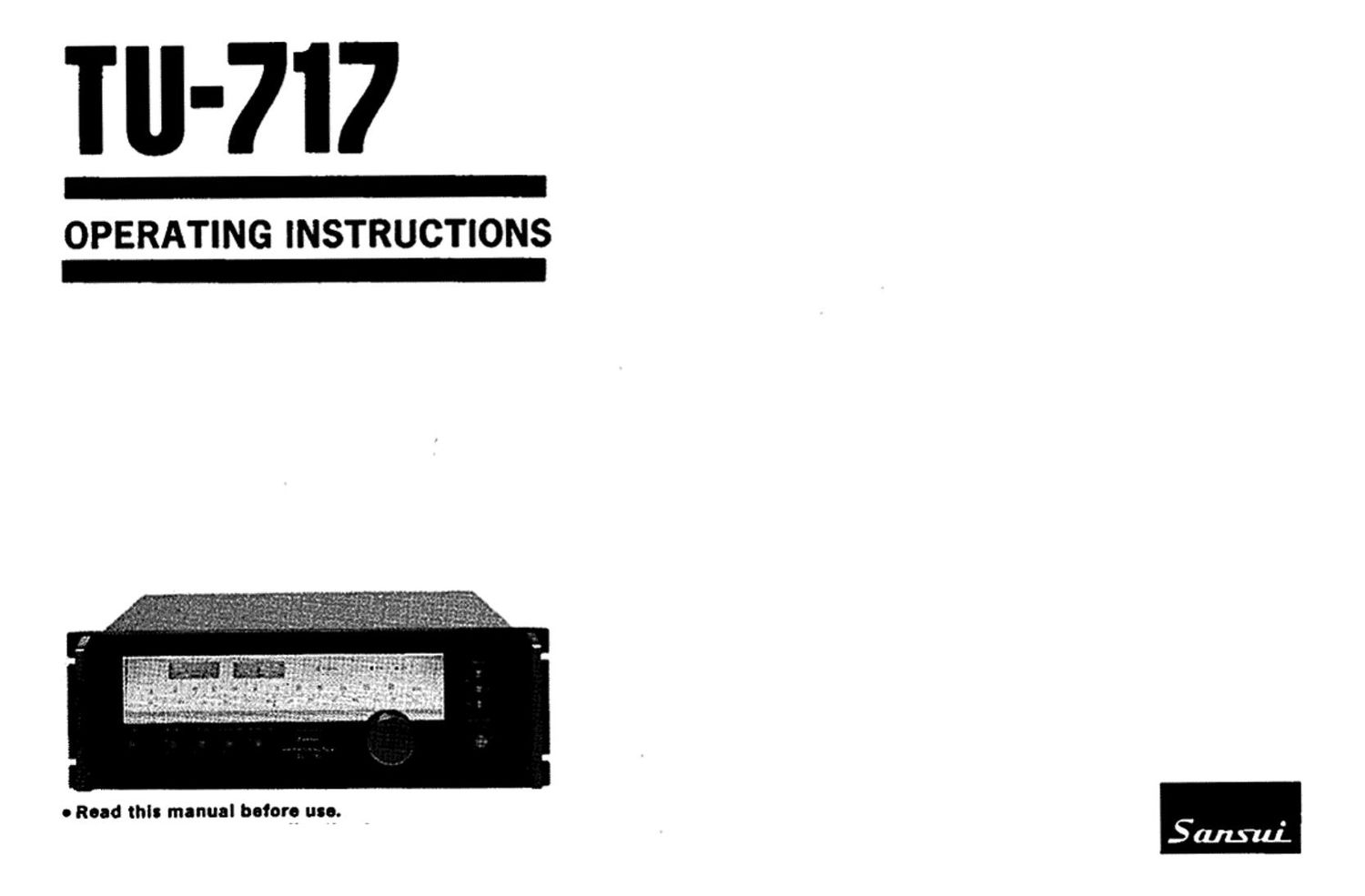 Sansui TU 717 Owners Manual