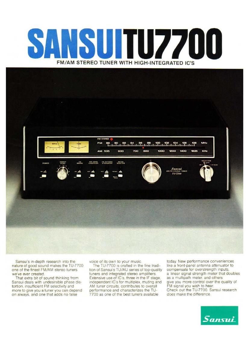 Sansui TU 7700 Brochure