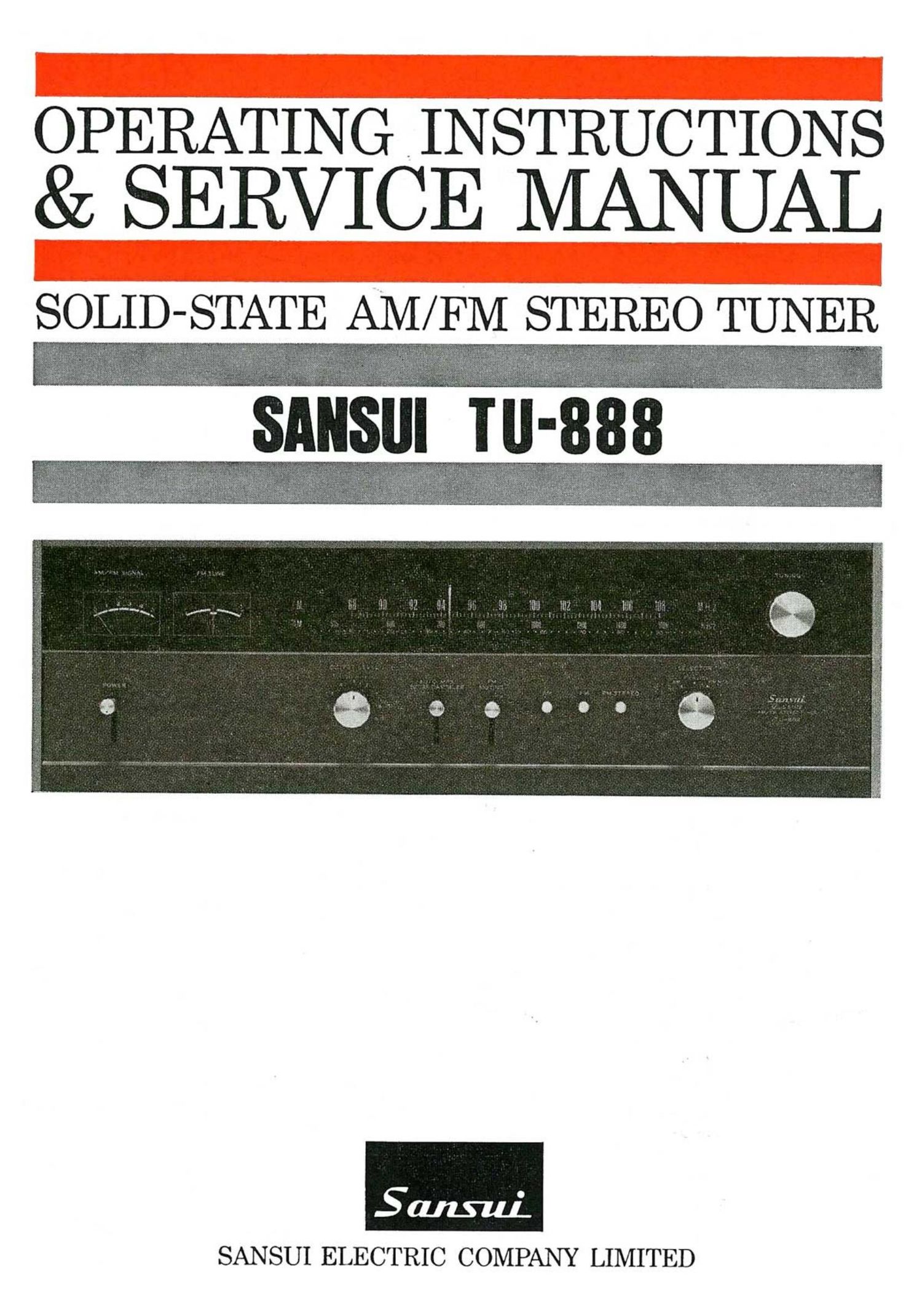 Sansui TU 888 Owners Manual