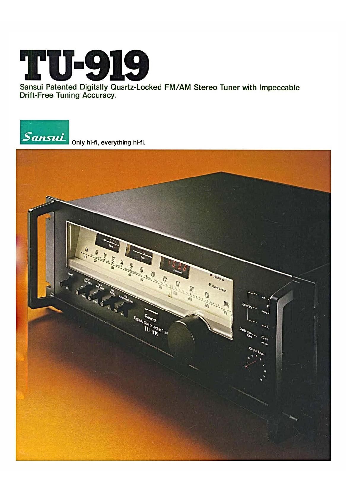 Sansui TU 919 Brochure