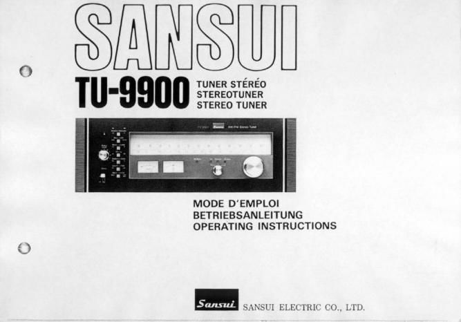 Sansui TU 9900 Owners Manual