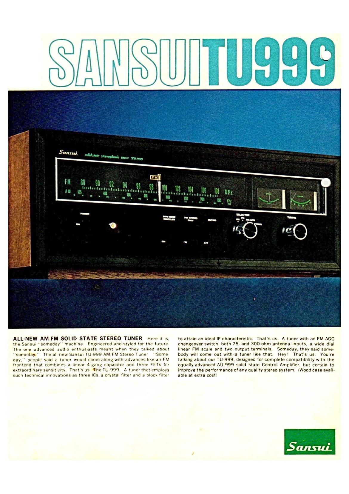 Sansui TU 999 Brochure