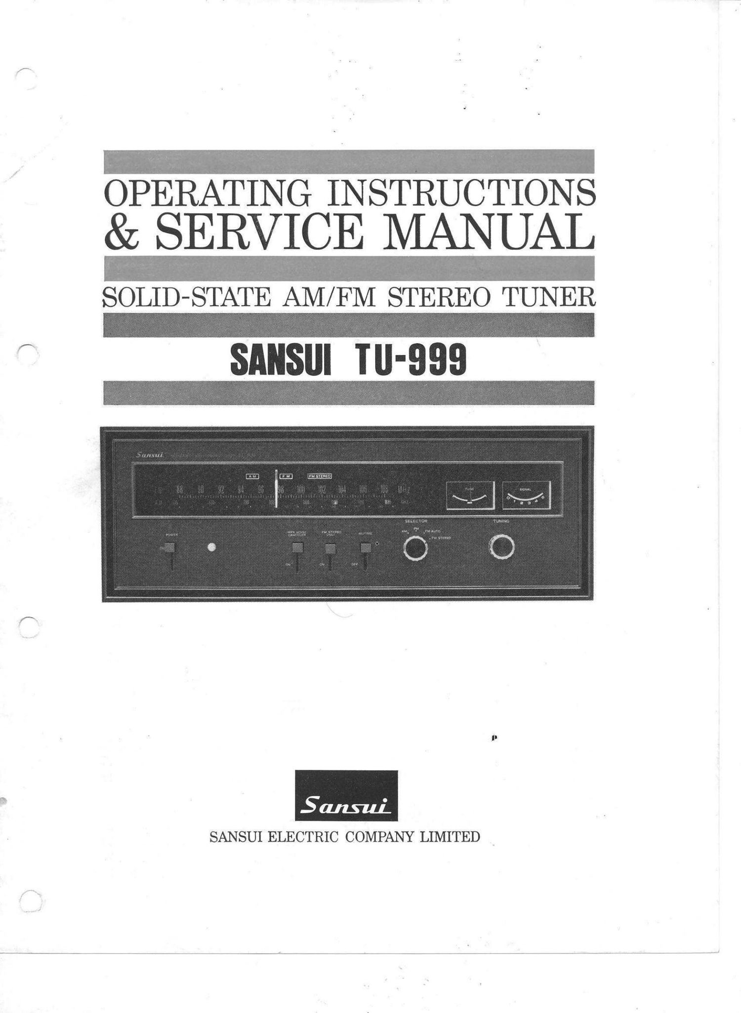 Sansui TU 999 Service Manual