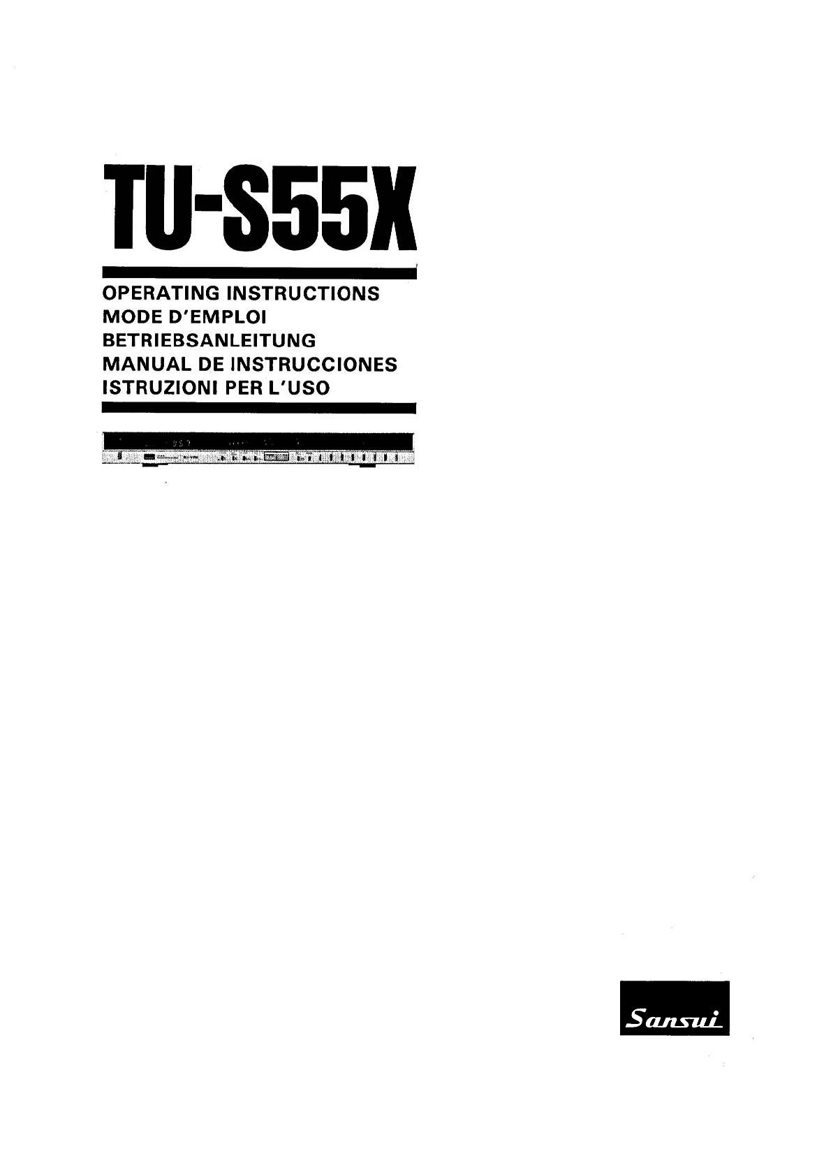 Sansui TU S55X Owners Manual