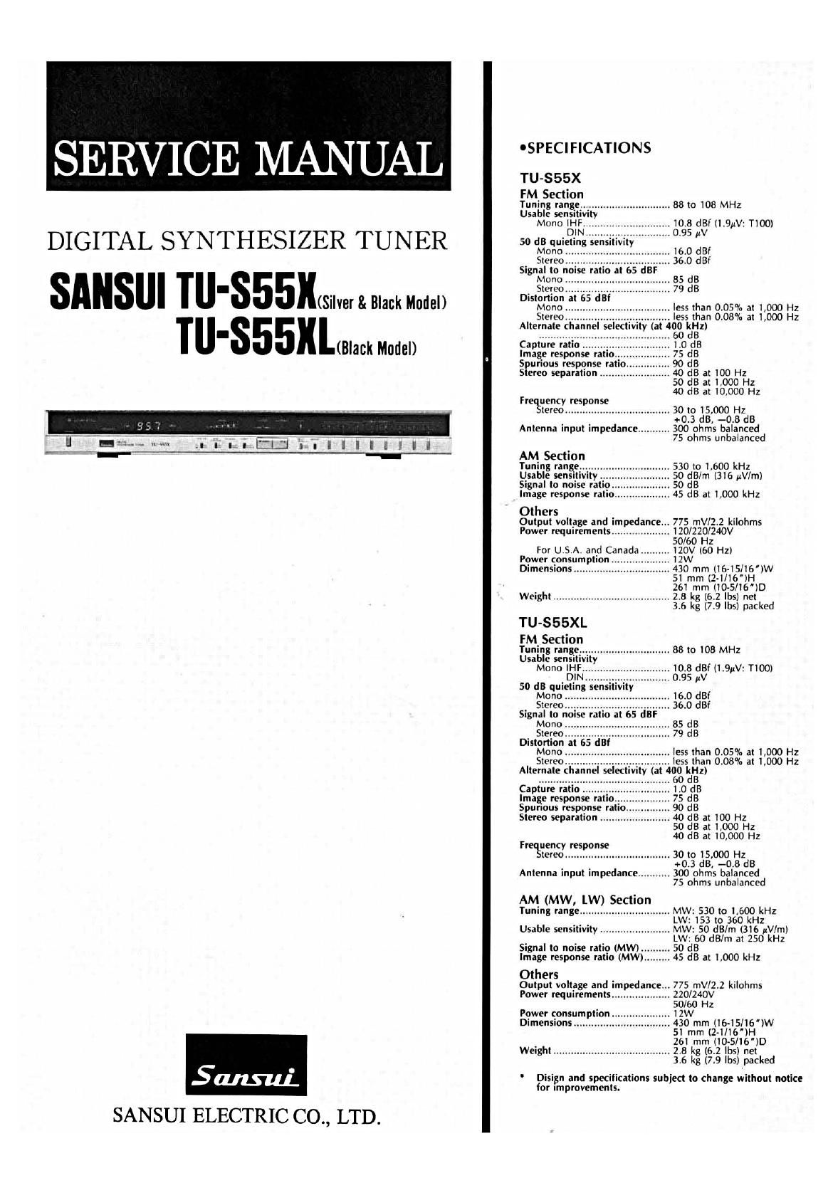 Sansui TU S55XL Service Manual