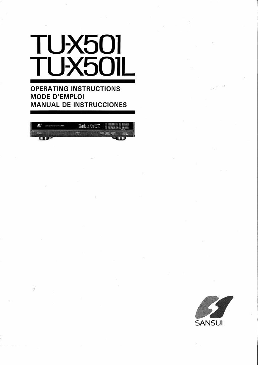 Sansui TU X501L Owners Manual