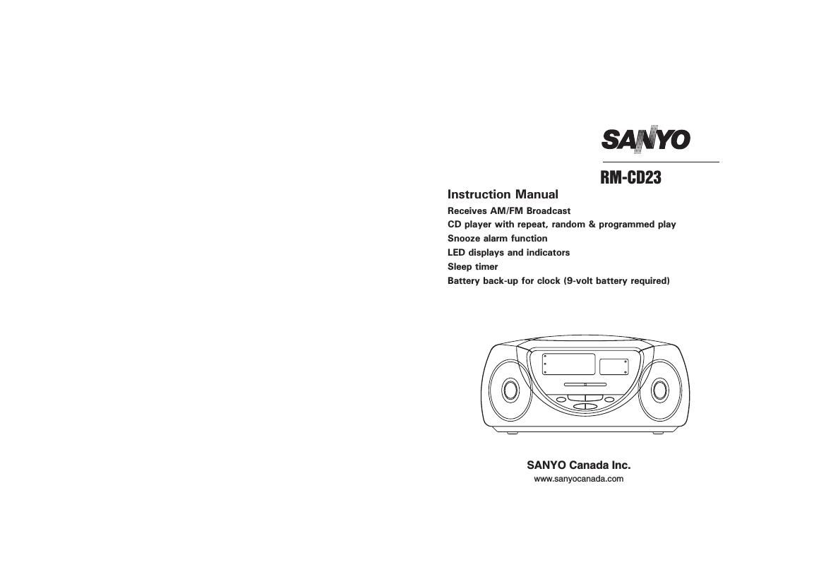 Sanyo RM CD23 Owners Manual