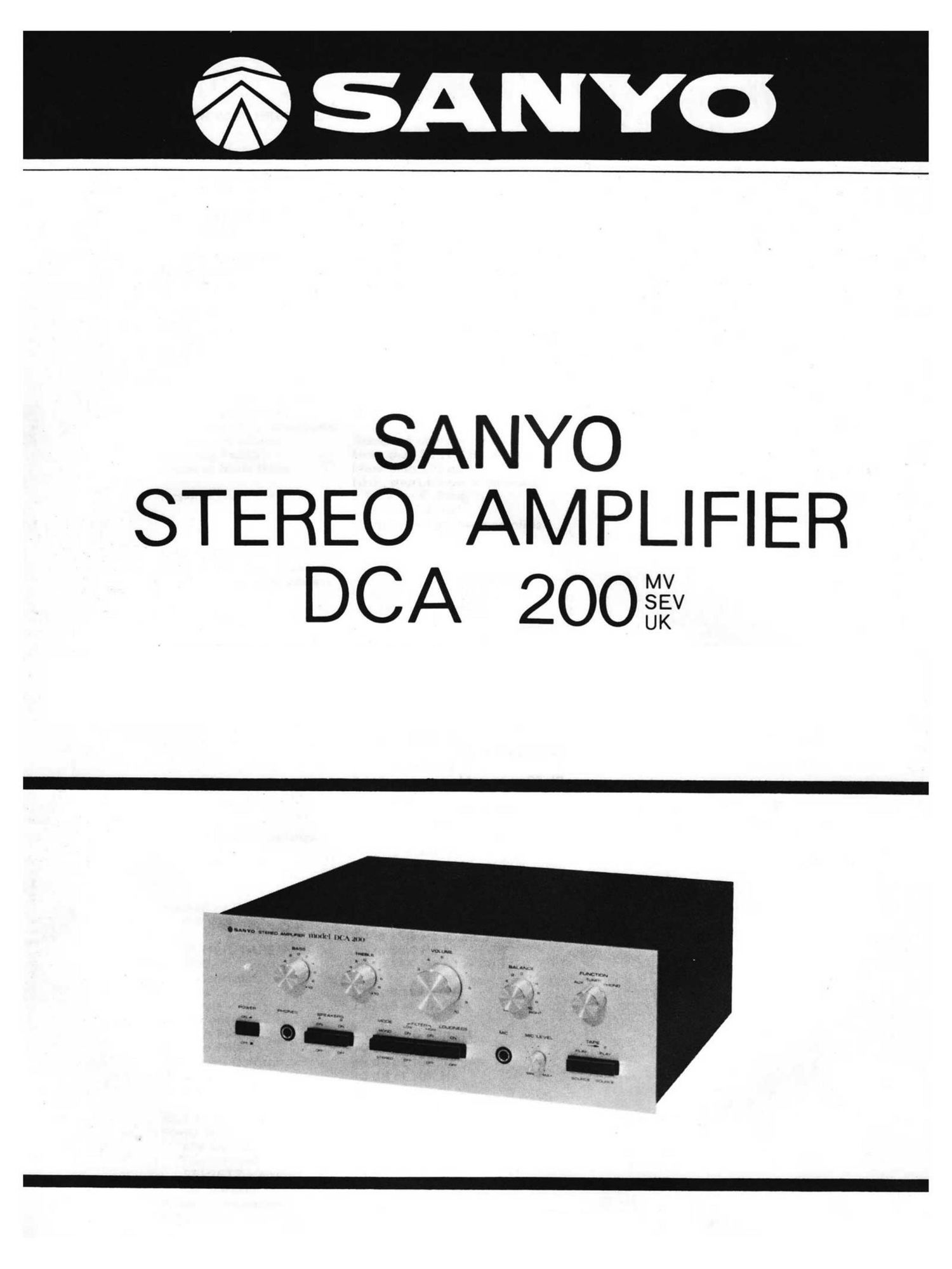 Sanyo DCA 200 Schematic