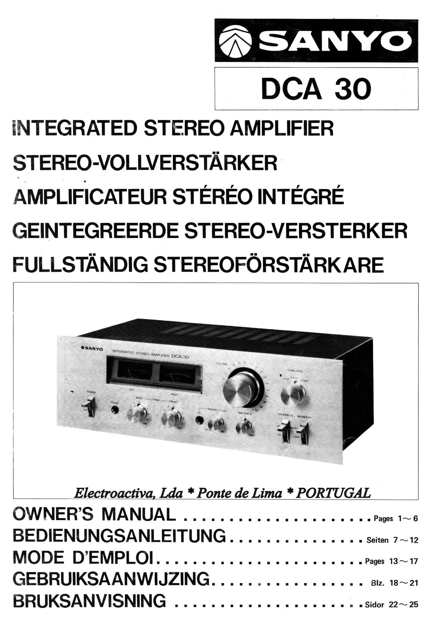 Sanyo DCA 30 Owners Manual