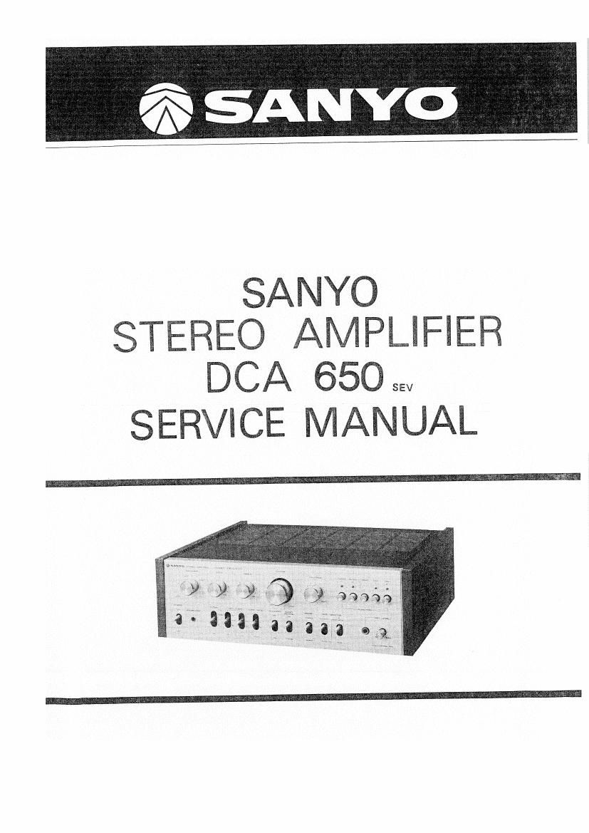 sanyo dca 650 service manual