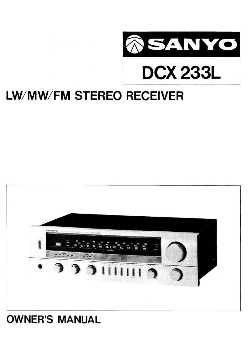 Sanyo DCX 233L Owners Manual