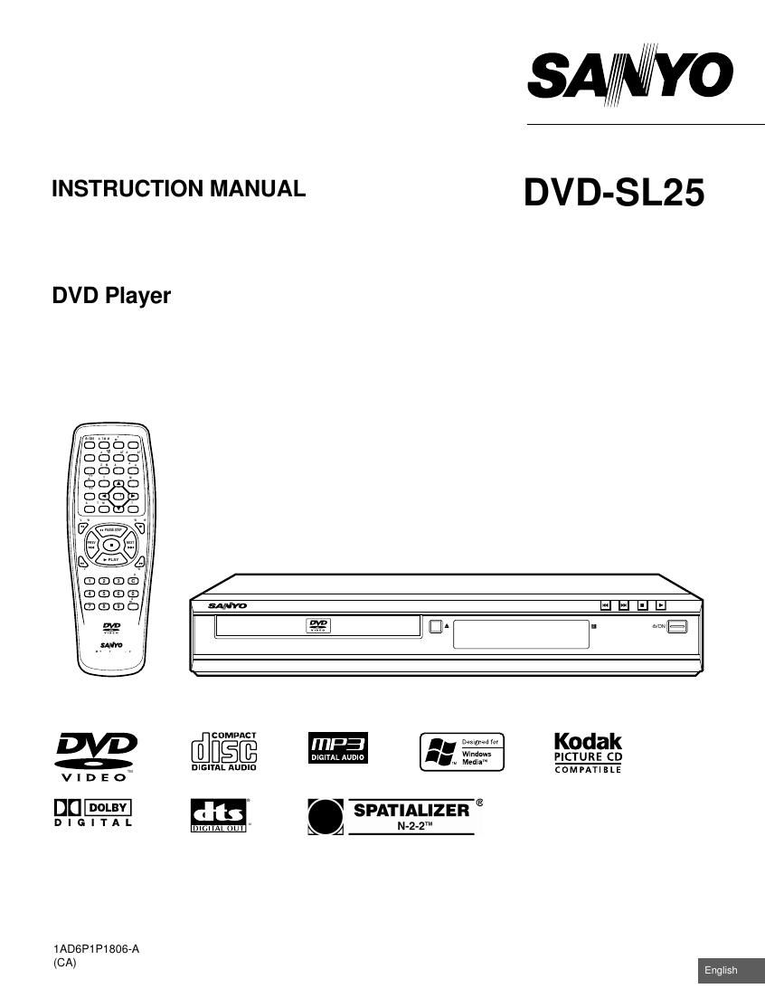 Sanyo DVD SL25 Owners Manual