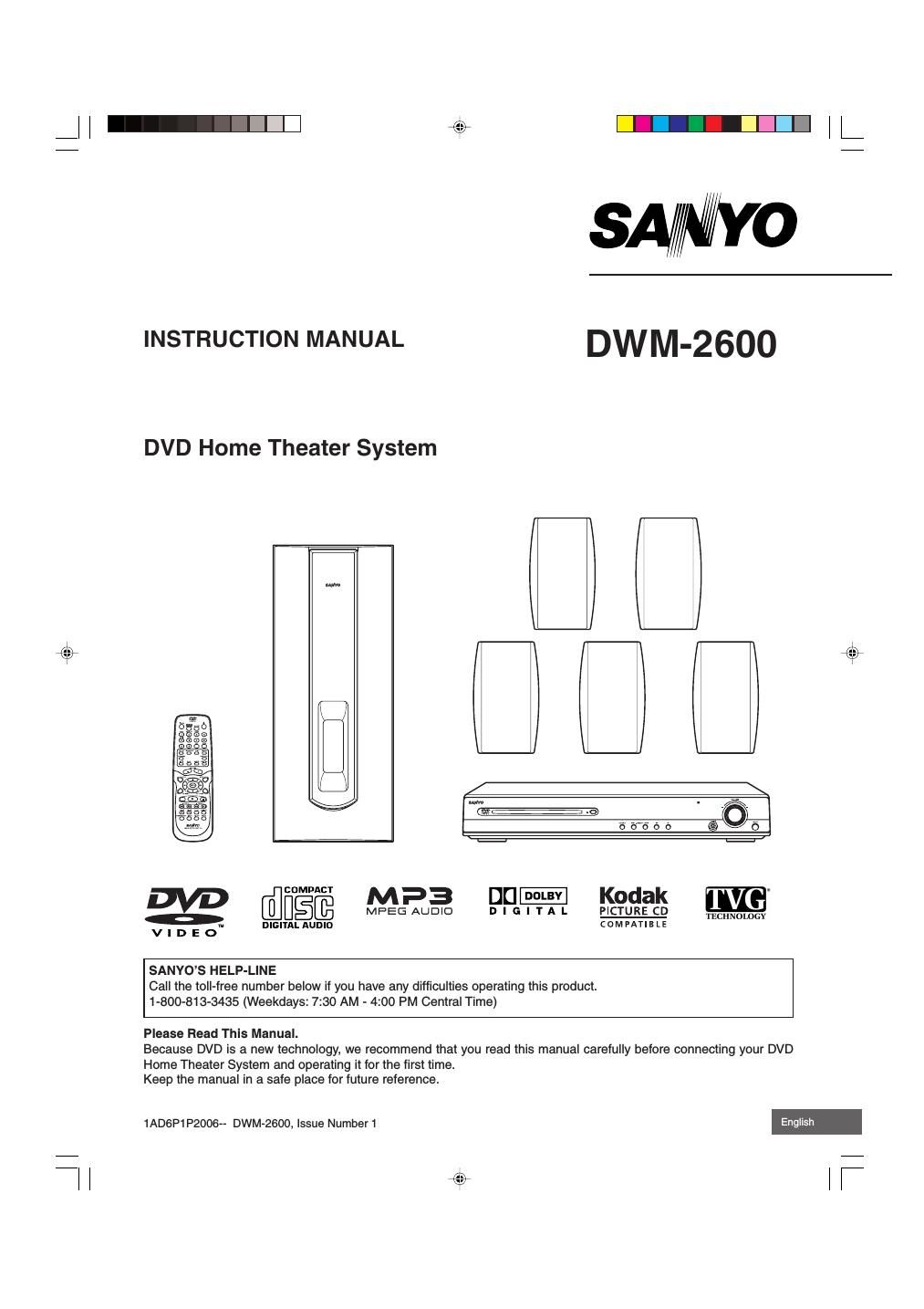 Sanyo DWM 2600 Owners Manual