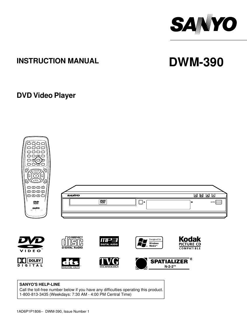 Sanyo DWM 390 Owners Manual