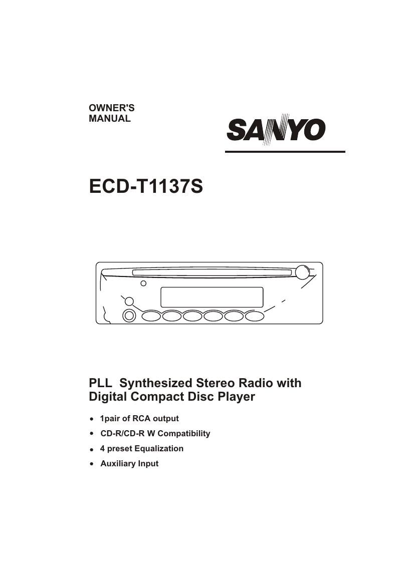 Sanyo ECD T1137S Owners Manual