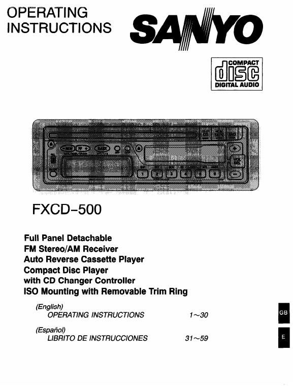 Sanyo FXCD 500 Owners Manual