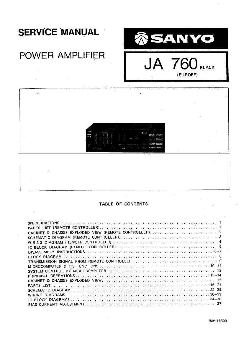 Sanyo JA 760 Service Manual