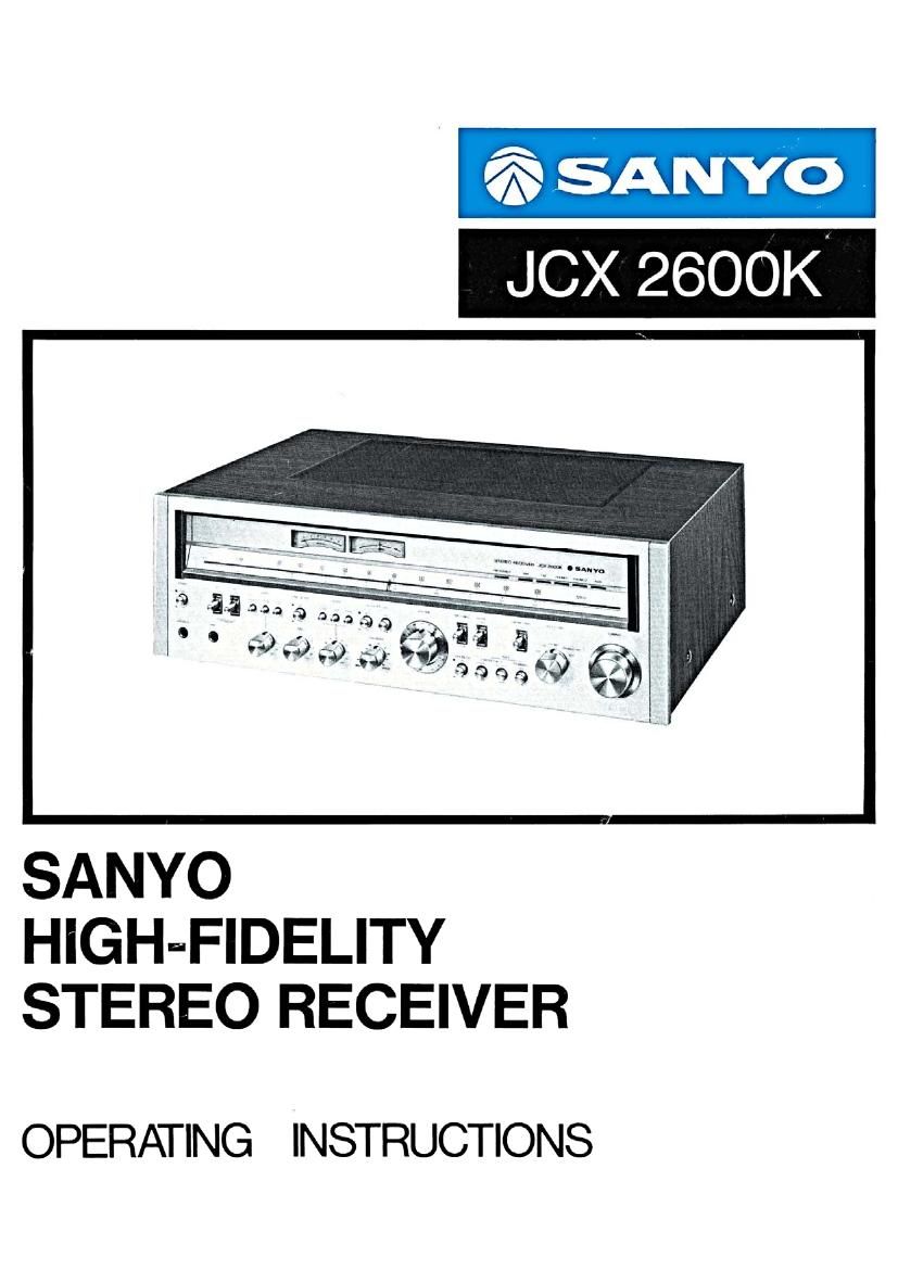 Sanyo JCX 2600 K Owners Manual