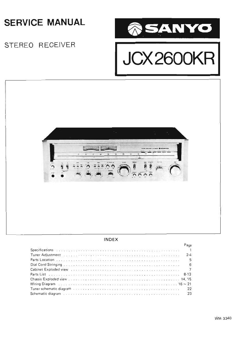 Sanyo JCX 2600KR Service Manual