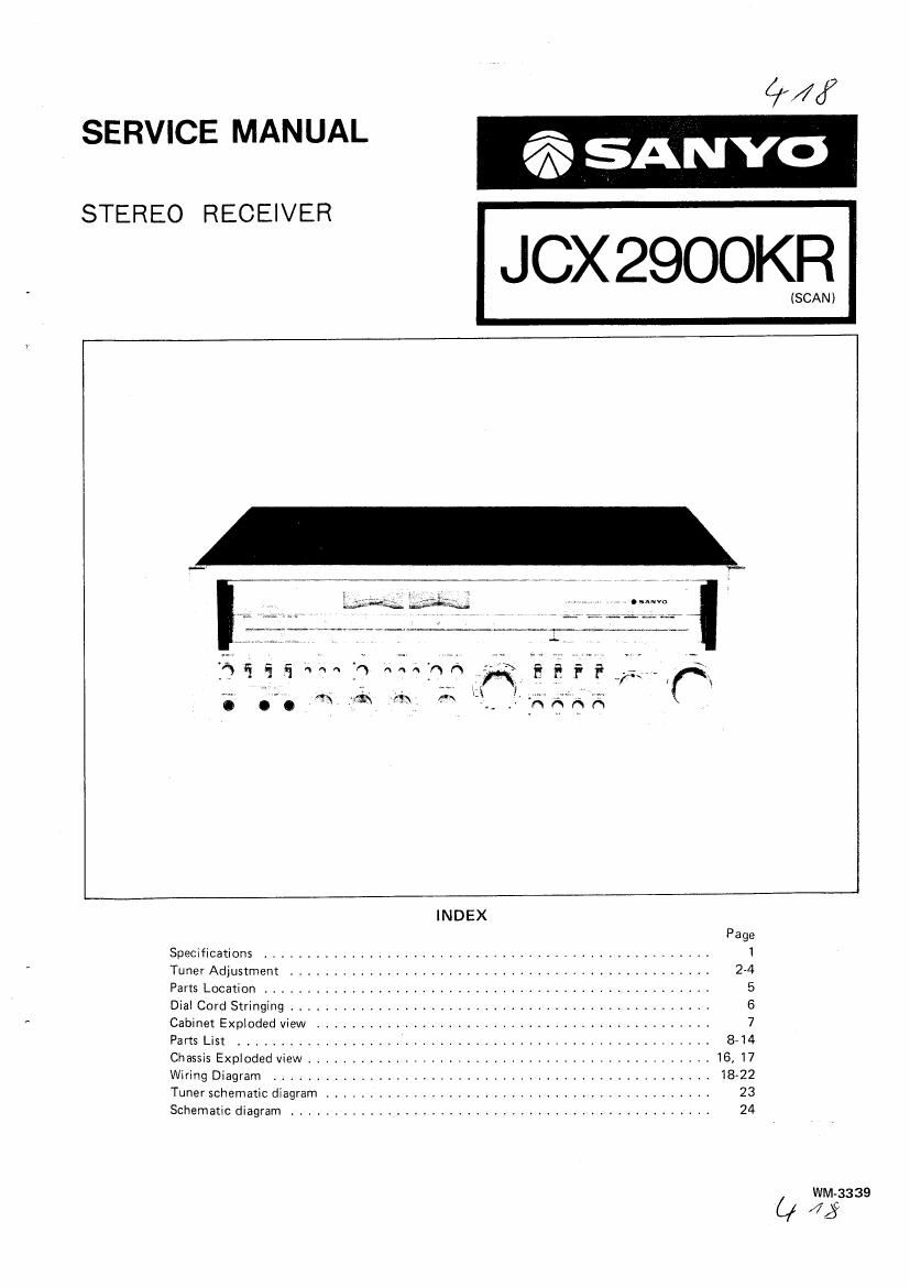 Sanyo JCX 2900 KR Service Manual